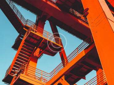 Modern architecture: steel, wrought iron and glass